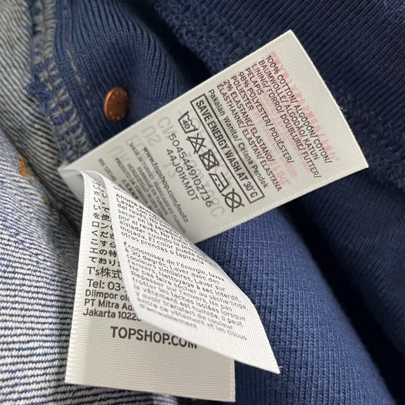 Topshop Maternity Women's Rosa High Waisted Mid Length Shorts Size 12 Denim Blue - Picture 10 of 10